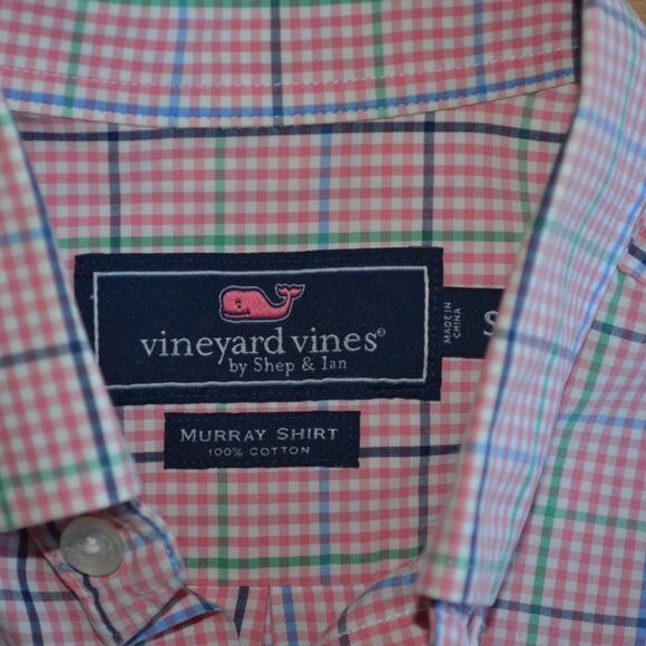 Vineyard Vines Button Down Shirt Plaid Murray Pink Size S - Picture 3 of 4